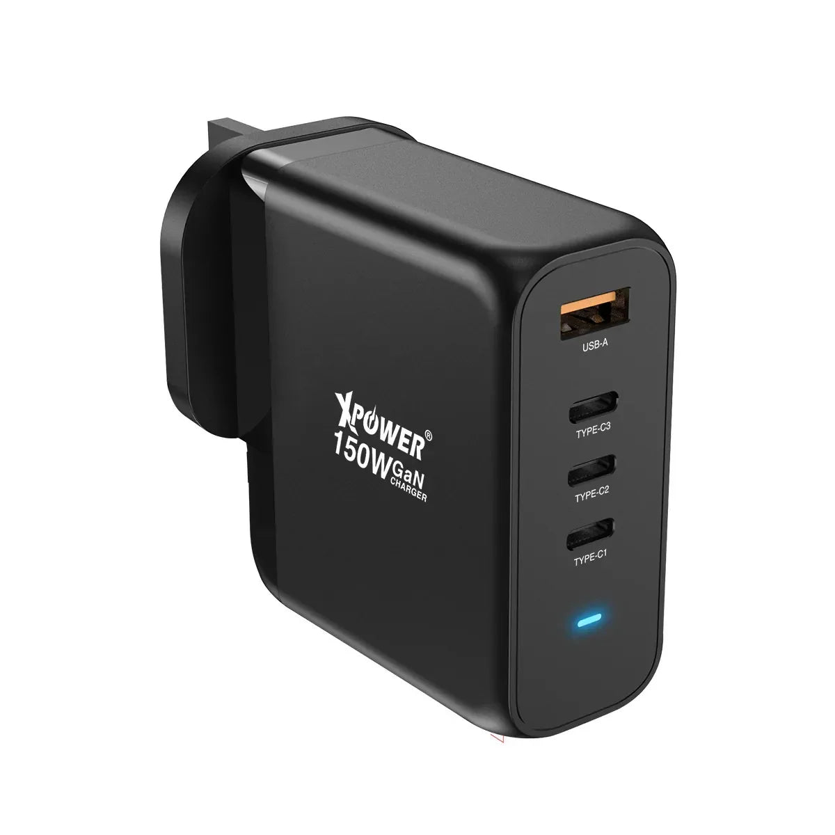 XPower 150W 4 Output GaN Wall Charger - Black - Tashqila XPower 150W 4 Output GaN Wall Charger - Black - Tashqila